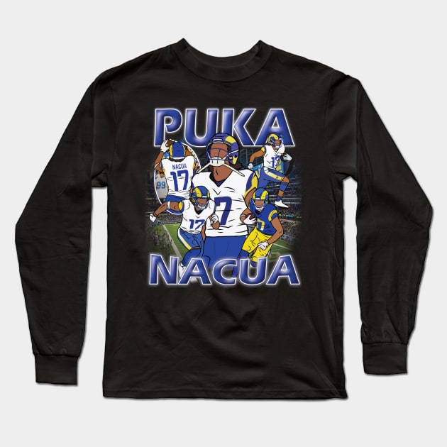 Puka Nacua Vintage Long Sleeve T-Shirt by rattraptees